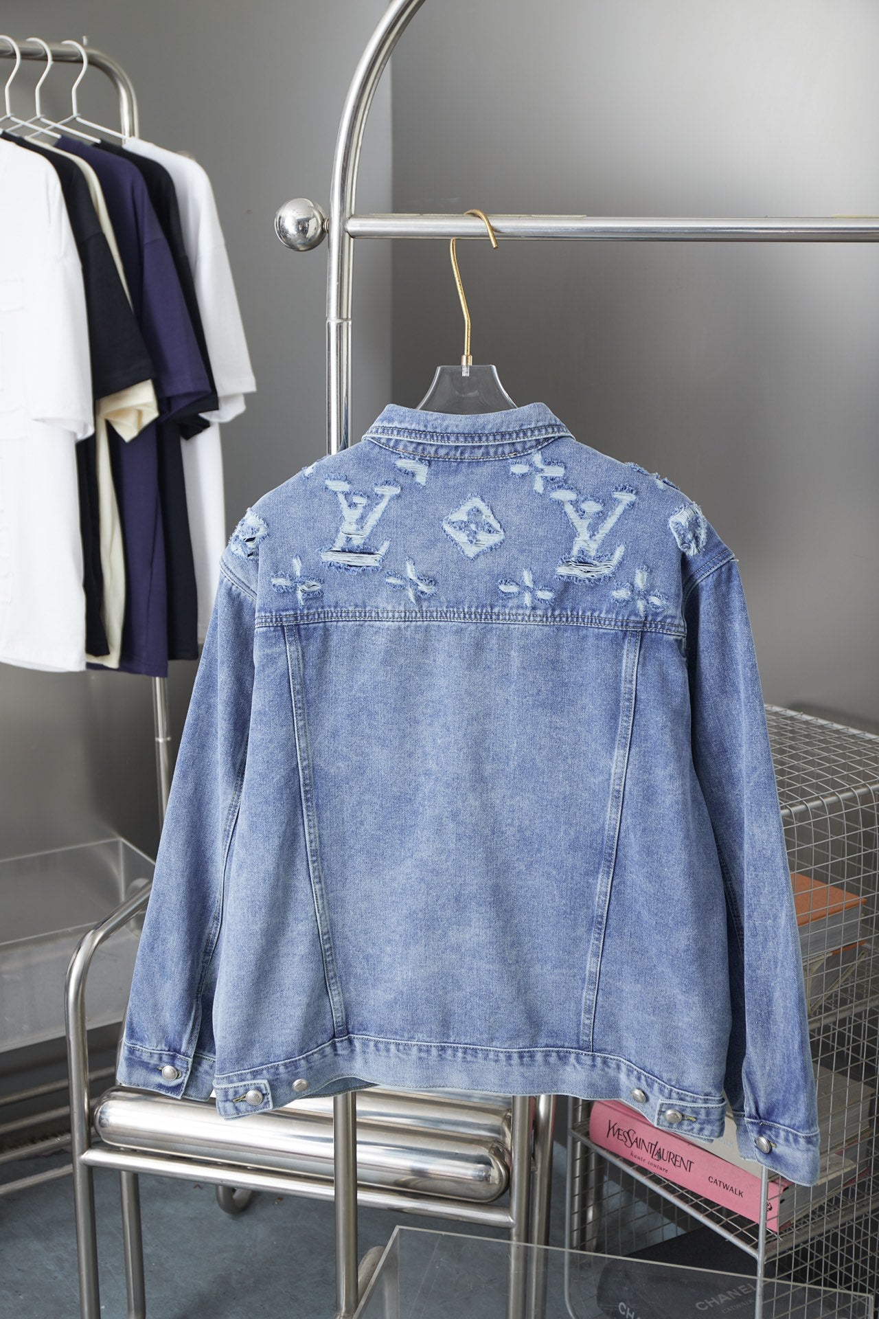250902 A new high-quality jacquard embroidered letter denim jacket