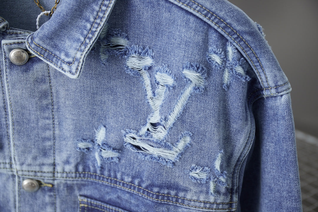 250902 A new high-quality jacquard embroidered letter denim jacket