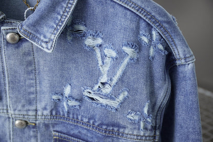 250902 A new high-quality jacquard embroidered letter denim jacket
