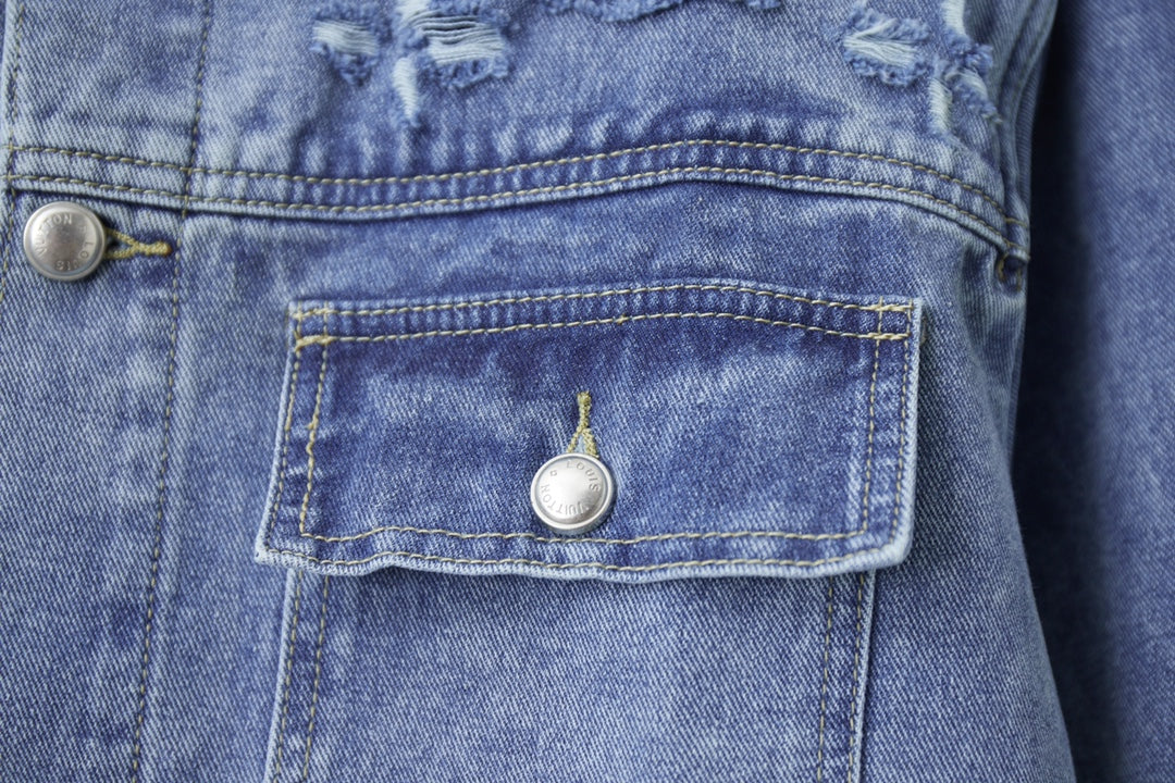 250902 A new high-quality jacquard embroidered letter denim jacket