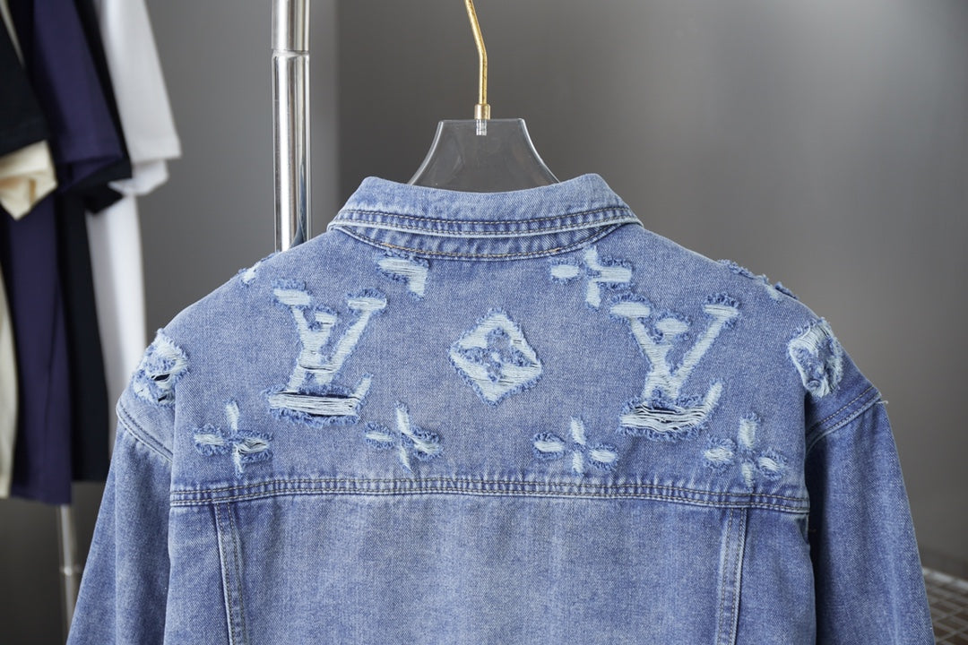 250902 A new high-quality jacquard embroidered letter denim jacket