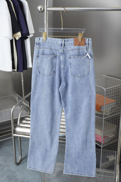 250902 New high-quality jacquard embroidered letter denim trousers