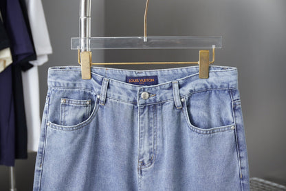 250902 New high-quality jacquard embroidered letter denim trousers