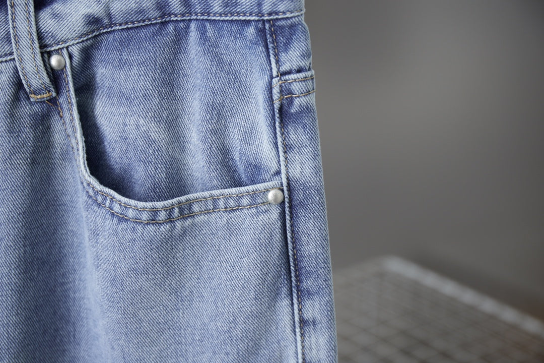 250902 New high-quality jacquard embroidered letter denim trousers