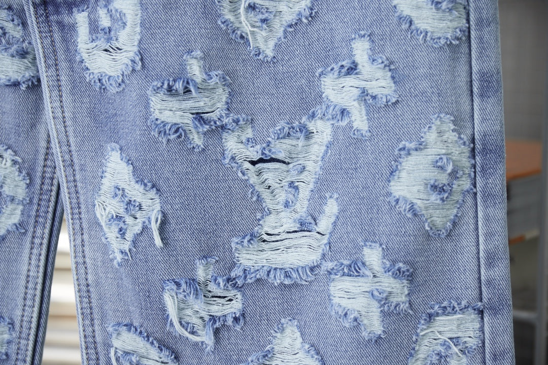 250902 New high-quality jacquard embroidered letter denim trousers