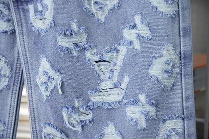 250902 New high-quality jacquard embroidered letter denim trousers