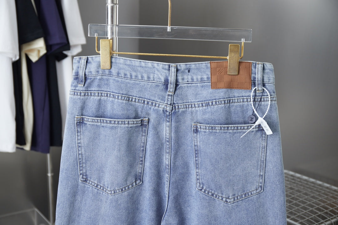 250902 New high-quality jacquard embroidered letter denim trousers