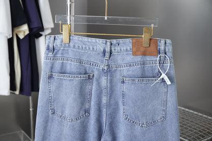 250902 New high-quality jacquard embroidered letter denim trousers