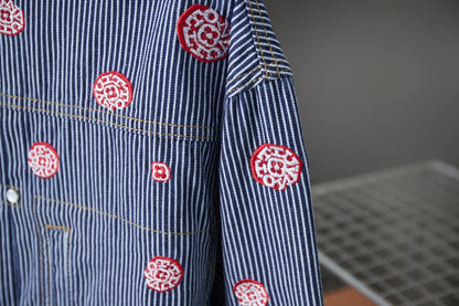 250902 A new high-quality striped embroidered denim jacket