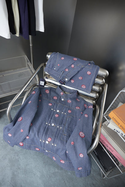 250902 A new high-quality striped embroidered denim jacket