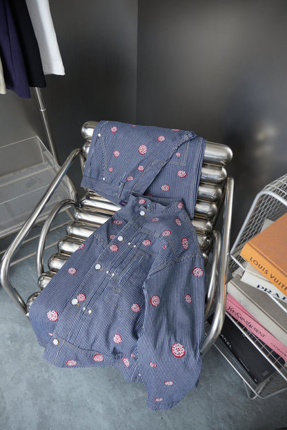 250902 A new high-quality striped embroidered denim jacket