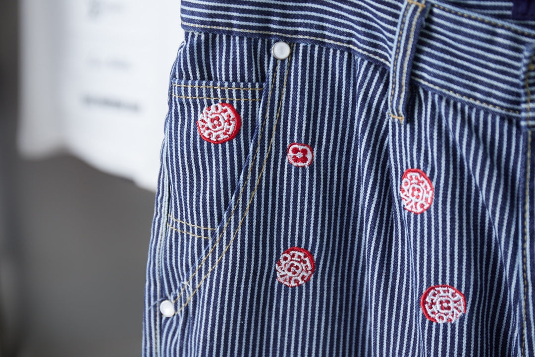 250902 New high-quality striped workwear embroidered jeans
