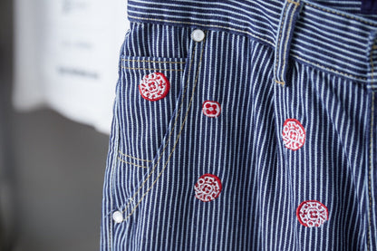 250902 New high-quality striped workwear embroidered jeans