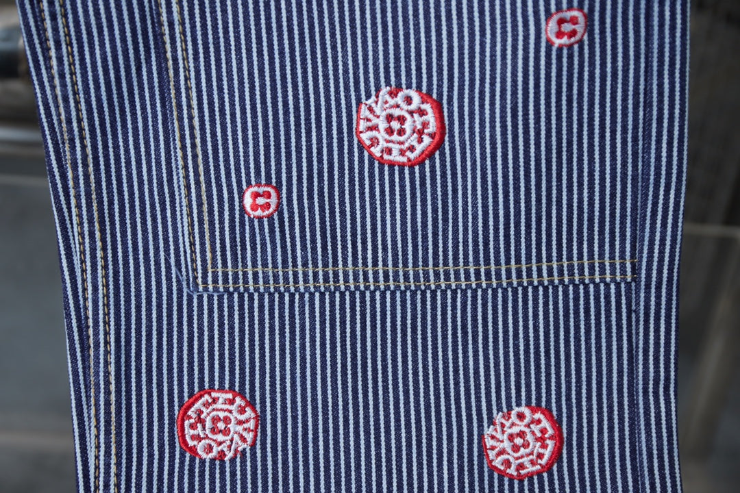 250902 New high-quality striped workwear embroidered jeans
