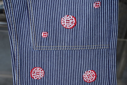 250902 New high-quality striped workwear embroidered jeans