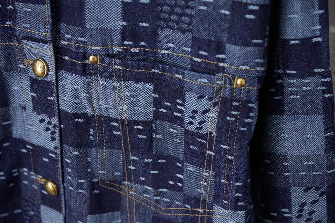 250902 New high-quality checkerboard texture skateboard denim jacket