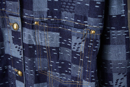 250902 New high-quality checkerboard texture skateboard denim jacket
