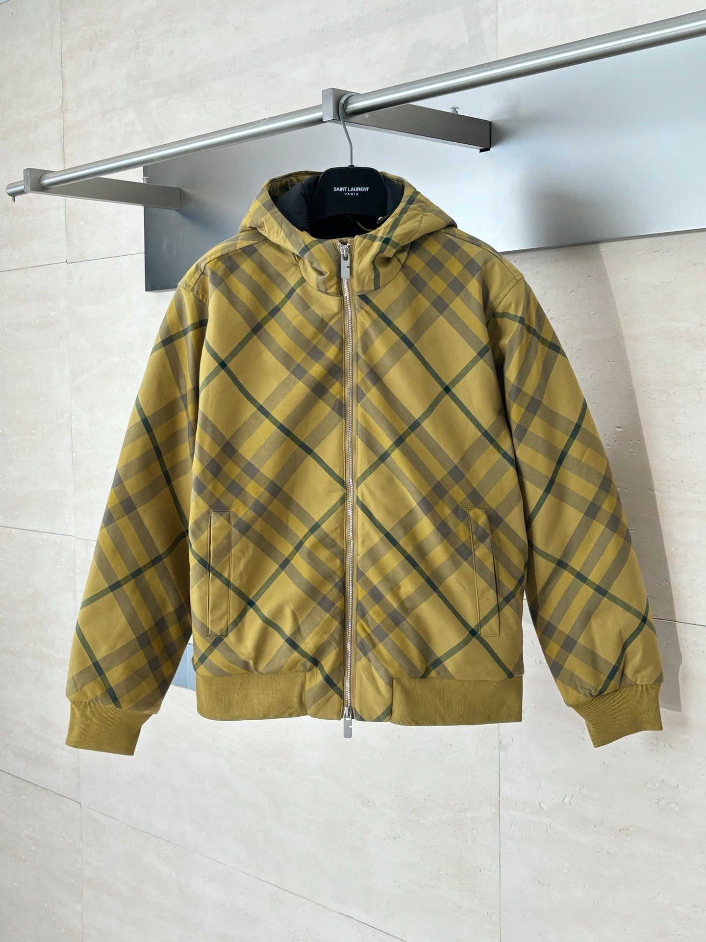 250902 New high-quality checkered hooded zipper cotton jacket