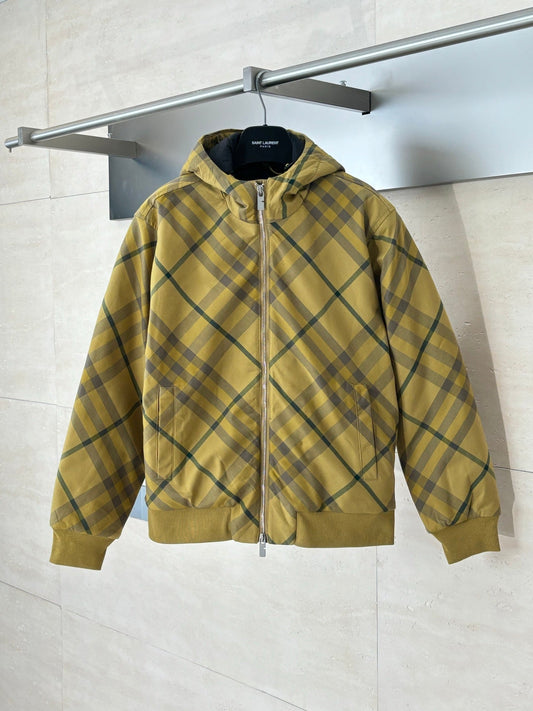 250902 New high-quality checkered hooded zipper cotton jacket