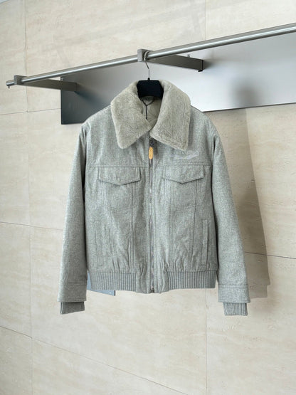 250902 New high-quality wool collar and wool corset jacket