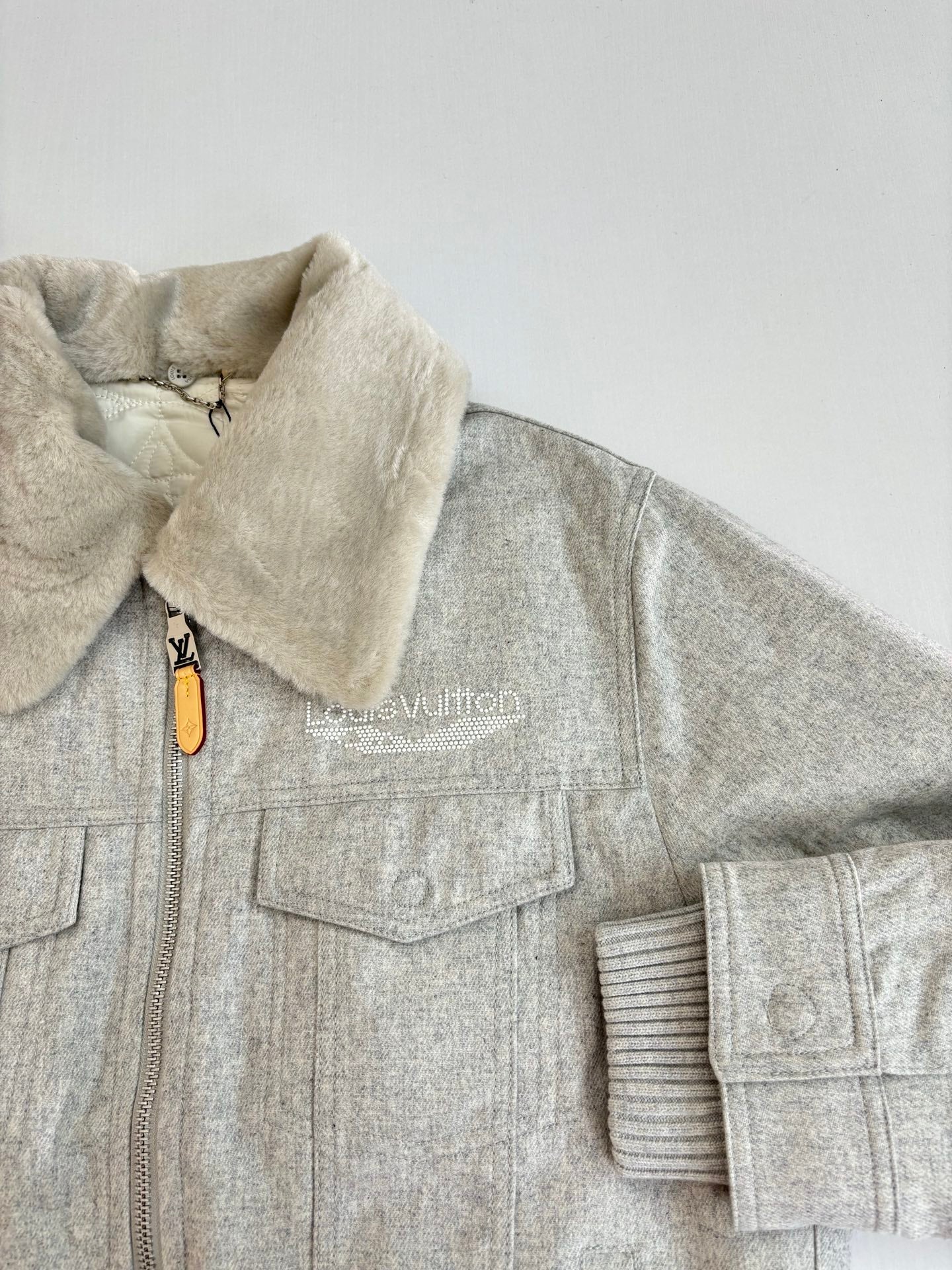 250902 New high-quality wool collar and wool corset jacket