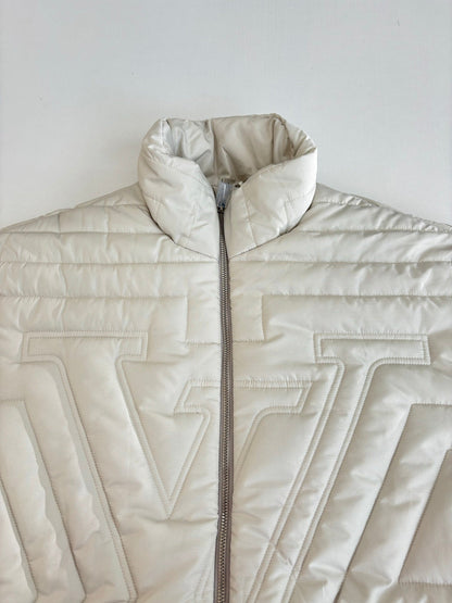 250902 New high-quality letter-embroidered solid-color quilted cotton jacket