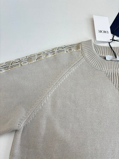 250902 New high-quality jacquard sleeve decorated knitted round-neck sweater