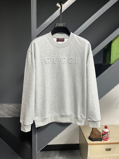 250902 A new high-quality embossed couple's round-neck hoodie