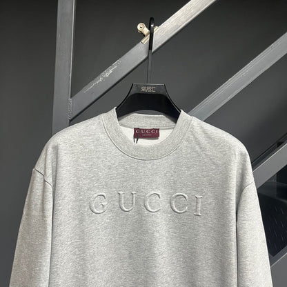 250902 A new high-quality embossed couple's round-neck hoodie