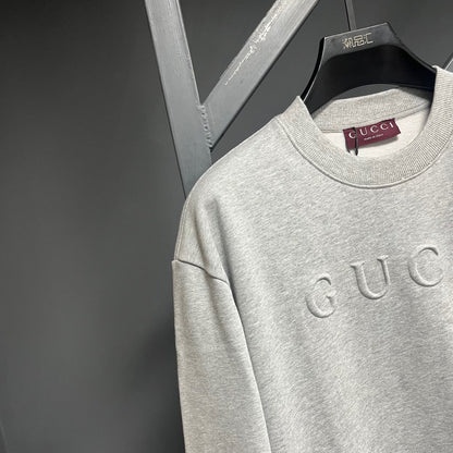 250902 A new high-quality embossed couple's round-neck hoodie