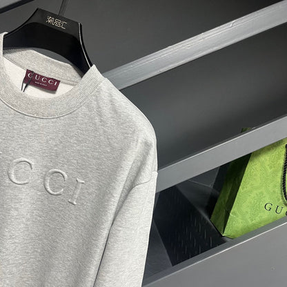 250902 A new high-quality embossed couple's round-neck hoodie