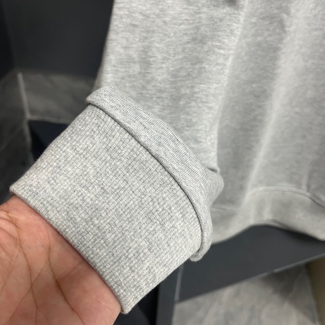 250902 A new high-quality embossed couple's round-neck hoodie