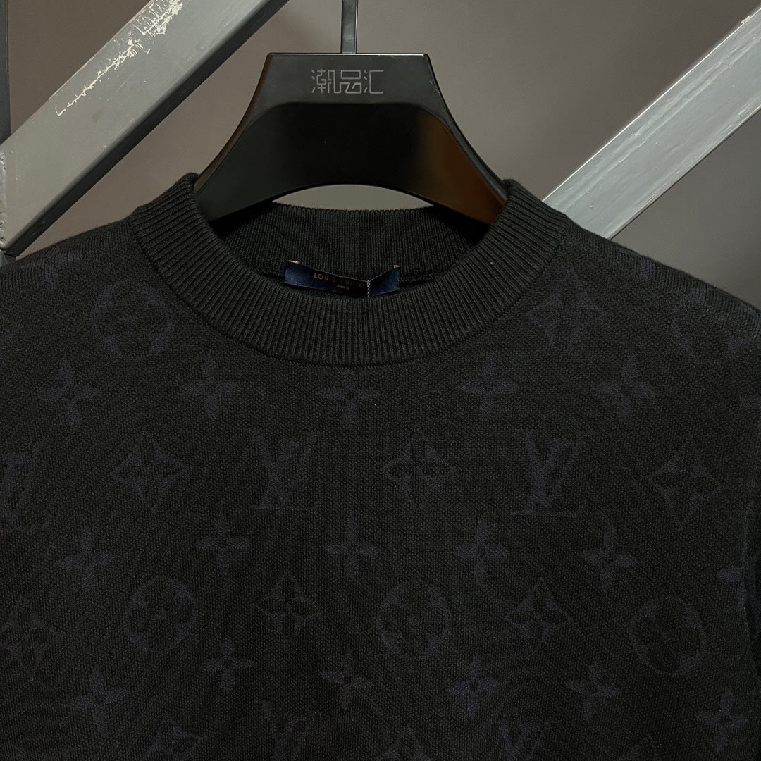 250902 New high-quality jacquard knitted round-neck sweater