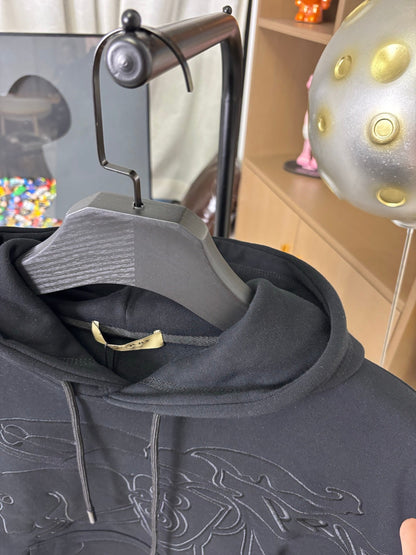 250902 New high-quality Warhorse double-layer embossed embroidery hooded sweatshirt