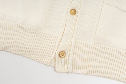 250908 New high-quality and simple wool knitted cardigan sweater