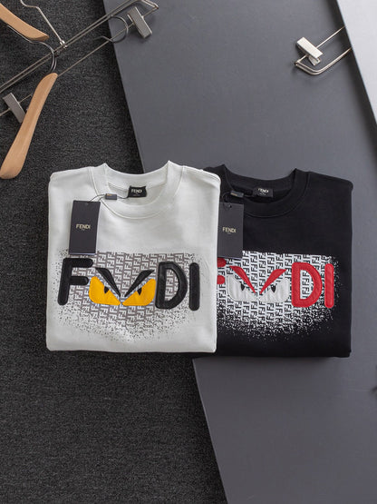250908 New high-quality three-dimensional red letter eye sweatshirt