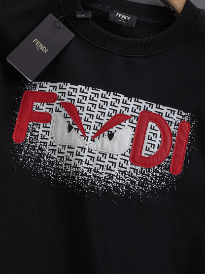 250908 New high-quality three-dimensional red letter eye sweatshirt