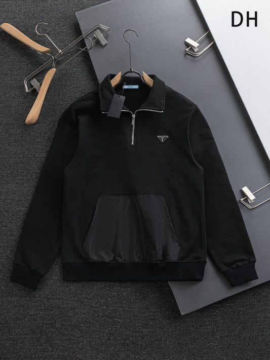 250908 New high-quality stand-up collar zipper hoodie
