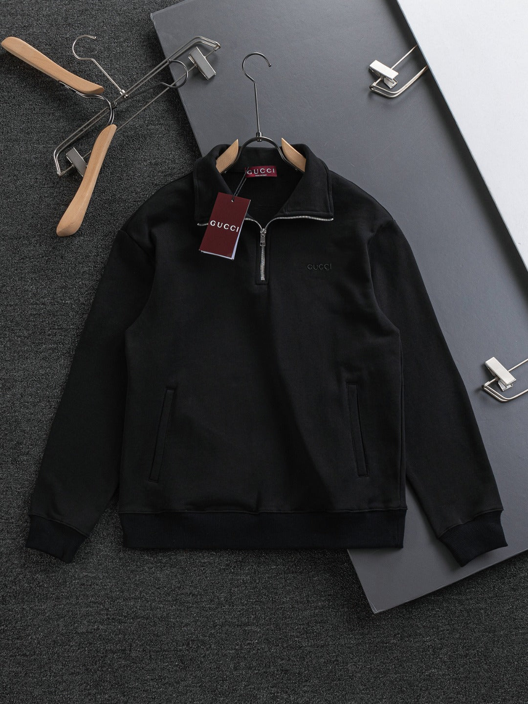 250908 New high-quality stand-up collar zipper hoodie