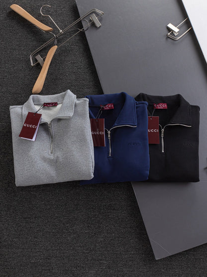 250908 New high-quality stand-up collar zipper hoodie