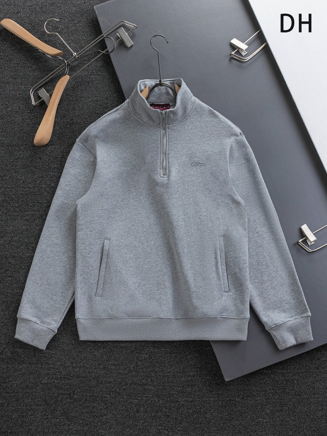 250908 New high-quality stand-up collar zipper hoodie