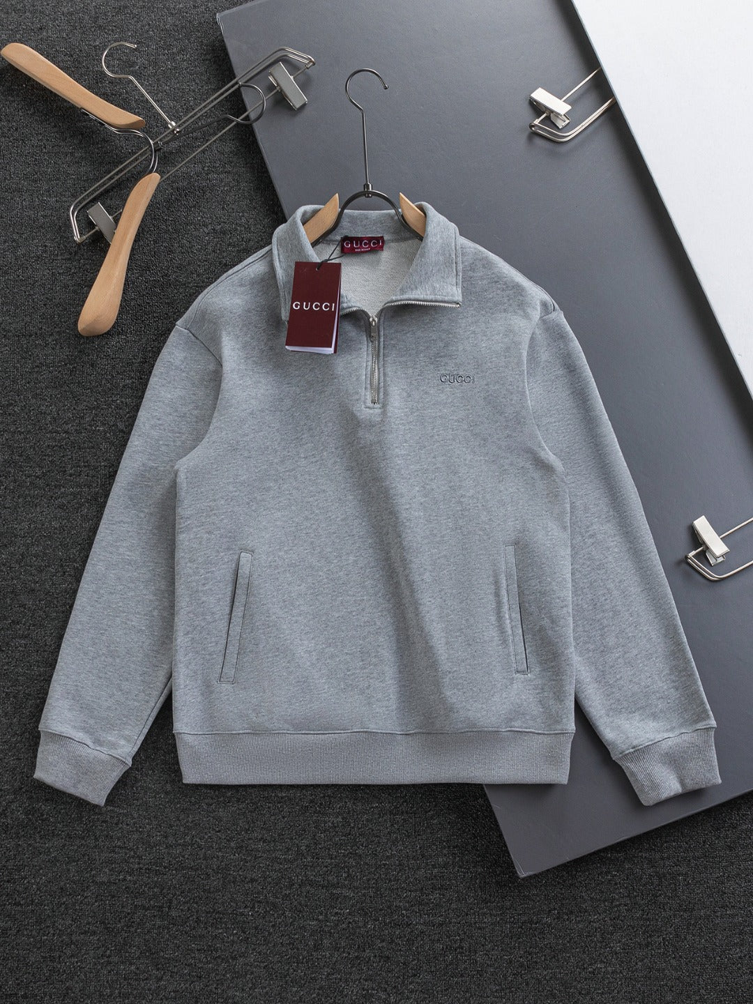 250908 New high-quality stand-up collar zipper hoodie