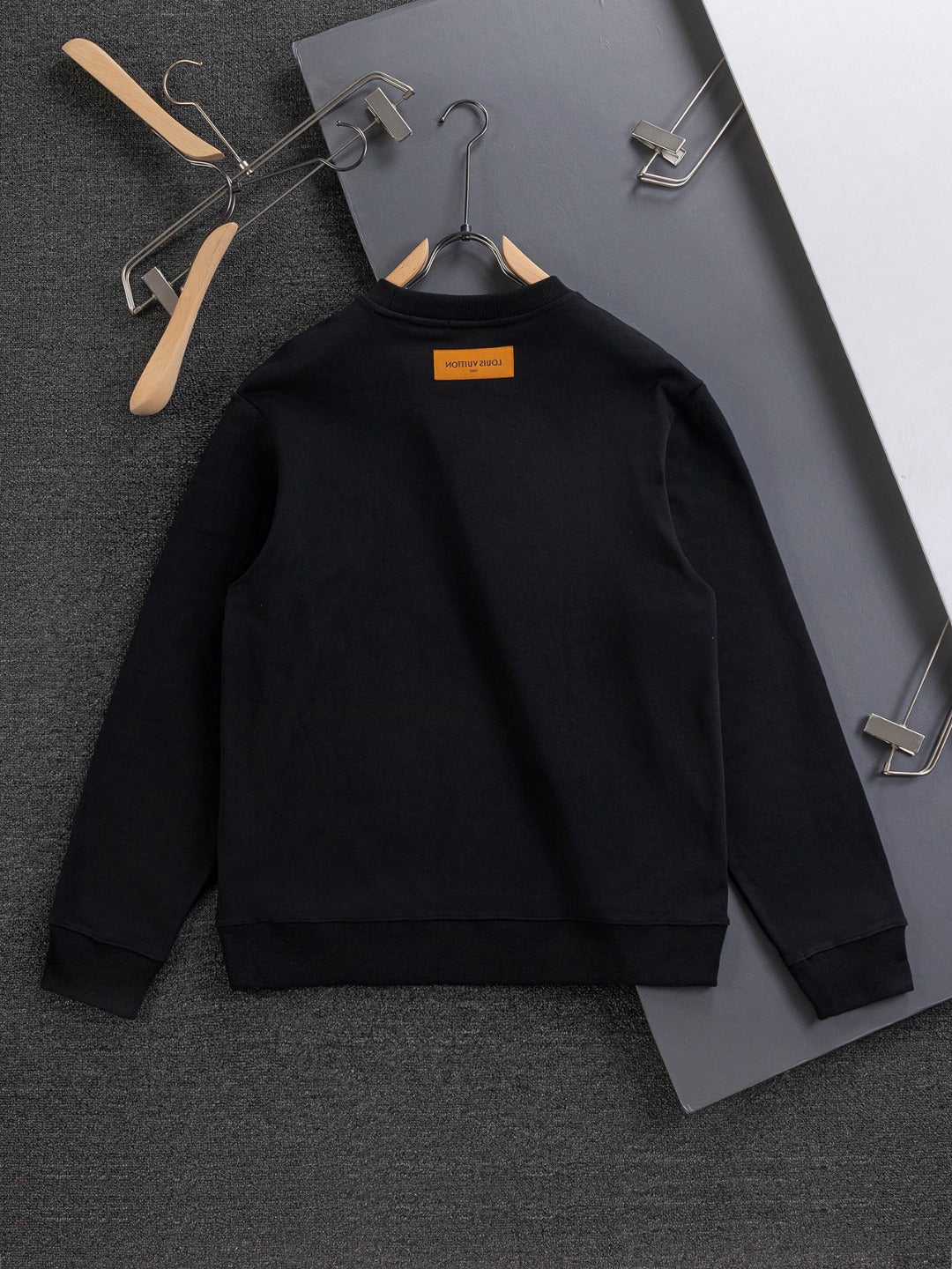 250908 New high-quality heavy industry letter embroidery patchwork round-neck sweatshirt