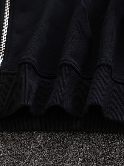 250908 New high-quality, heavy-duty, exquisitely pieced zipper hoodie