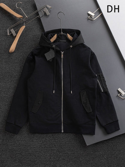 250908 New high-quality, heavy-duty, exquisitely pieced zipper hoodie