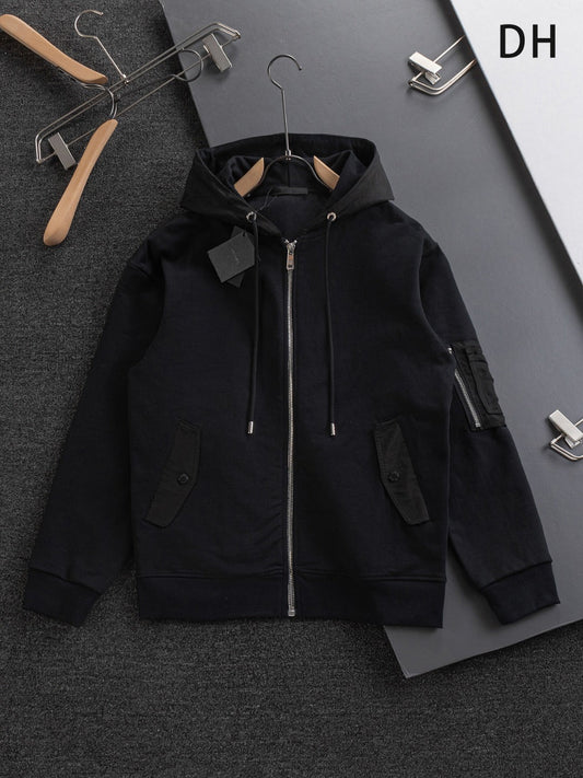 250908 New high-quality, heavy-duty, exquisitely pieced zipper hoodie