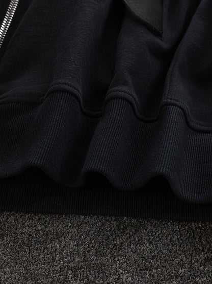 250908 New high-quality, heavy-duty, exquisitely pieced zipper hoodie