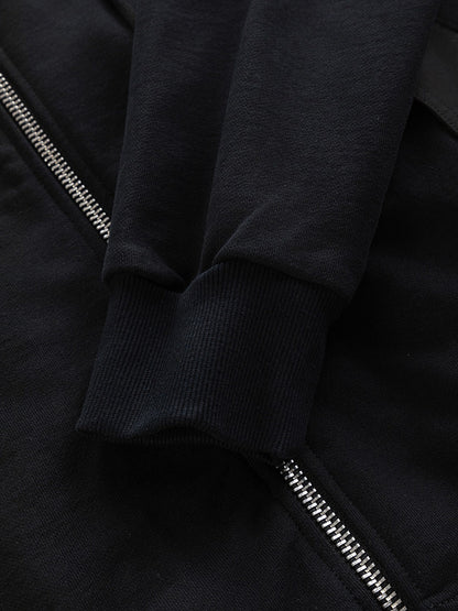 250908 New high-quality, heavy-duty, exquisitely pieced zipper hoodie