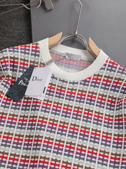 250908 New high-quality jacquard full-printed letter round-neck knit