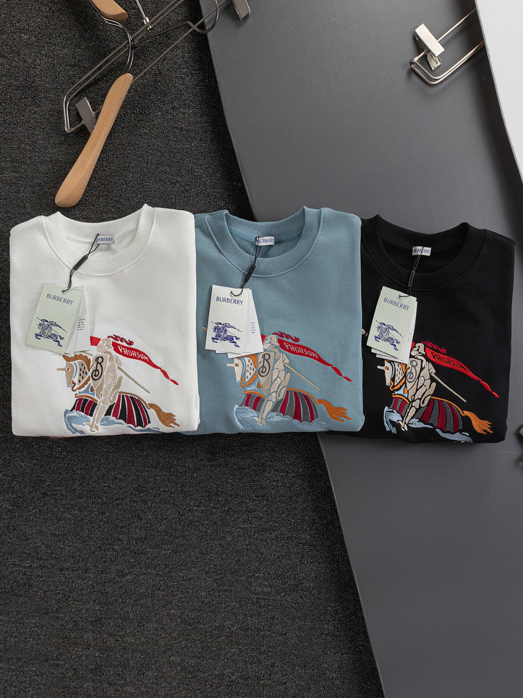 250908 New high-quality multi-color patchwork LOGO round-neck sweatshirt